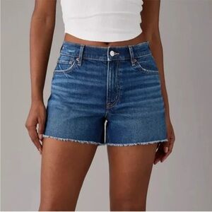 American Eagle Denim Relaxed Strigid Shorts Raw Hem Size 10